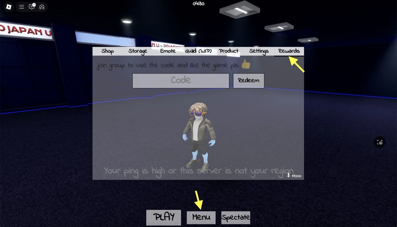 How to redeem codes in the Azure Latch game on Roblox