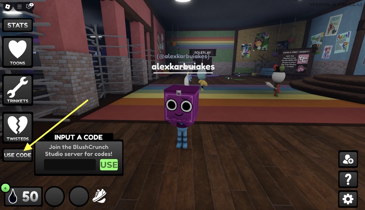 how to redeem codes in Dandys World game on Roblox