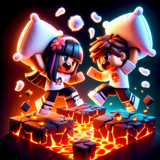 Pillow Fight On Lava
