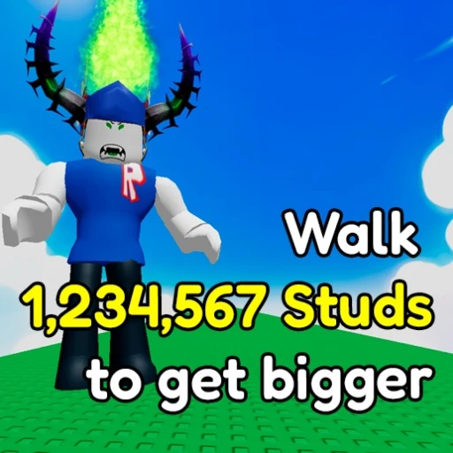 walk 1,234,567 studs to get bigger