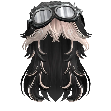 Black&Blonde Long Hair w/ Y2K Goggles Ushanka