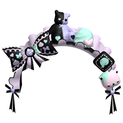 bittersweet pastel goth dark bear ruffle headband 