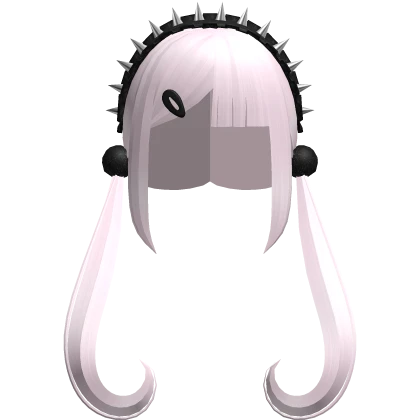 🤍 spike headband goth swirly pigtails light pink