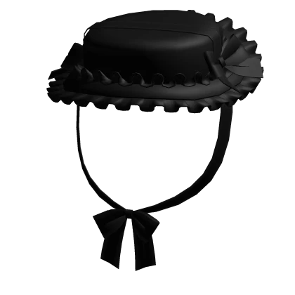 gothic ruffle brim hat black