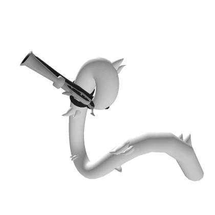 White Fluffy Cat Tail with Flintlock