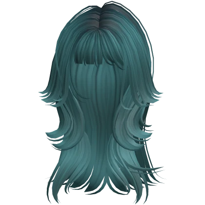 Long Grunge Messy Punk Wolfcut Hair (Dark Teal)