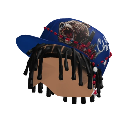 Blue Bear Cap w/ Dreads