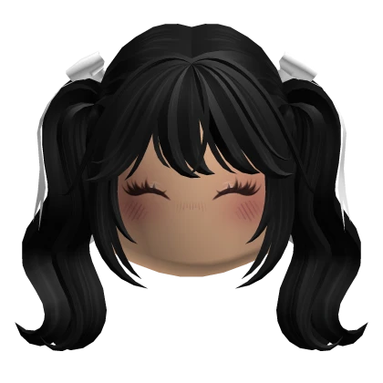 Kawaii Doll Hair w/ Kawaii Face (Black)