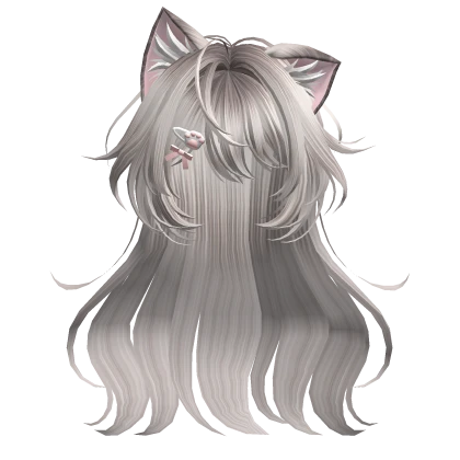 Silver Anime Cat Hair