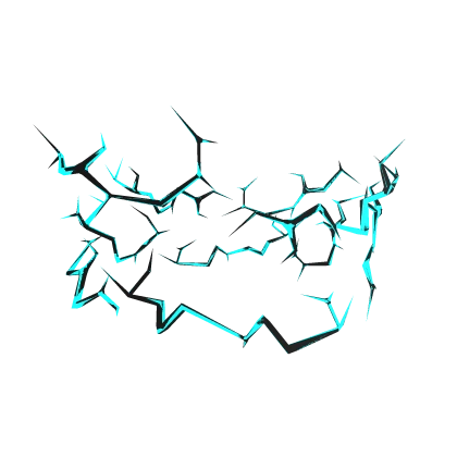 Cyan Glitched Lightning Aura Bottom