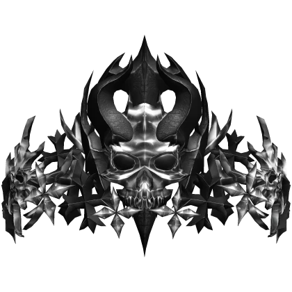 Silver and Black Skull Cross Crown