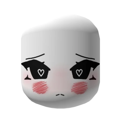 Fiery-Cheeked Heart Cute Eyes Face - White