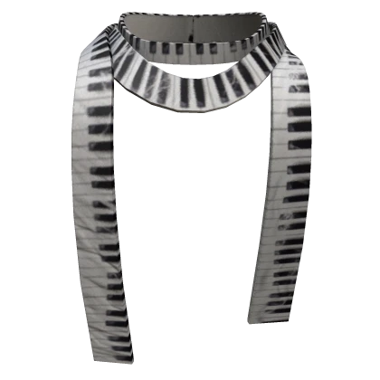 Vintage Piano skinny scarf in White