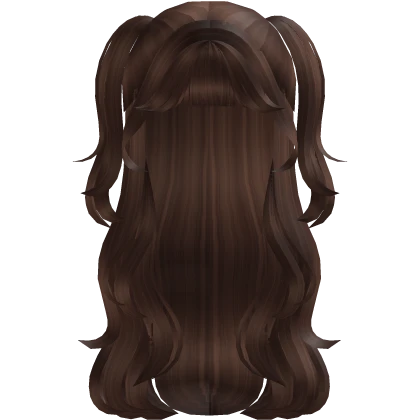 Wavy Layered Brown Hair With Cute Ponytails
