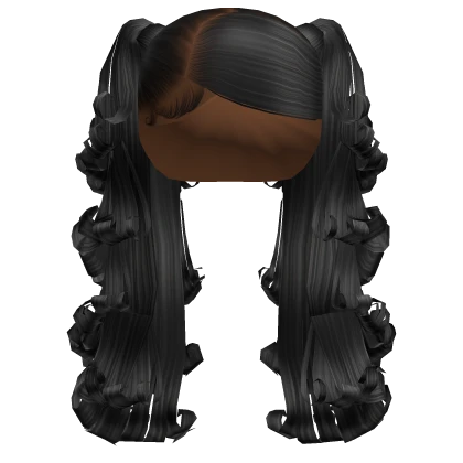 β | Black Pigtails w/ Bumped Ends