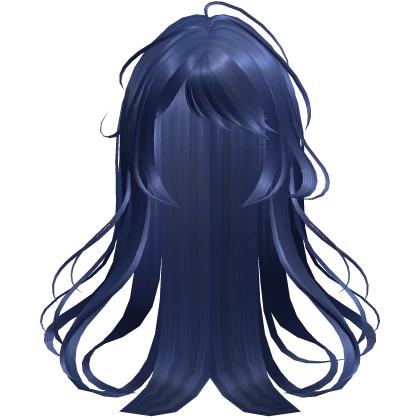 messy anime ghost hair fluffy blue