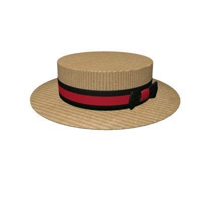Classic Red Banded Boater Hat