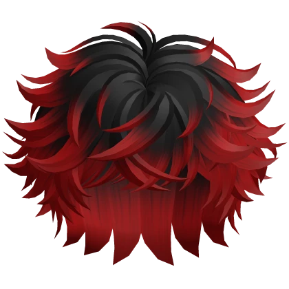 Messy Fluffy Anime Boy Hair (Black to Red)