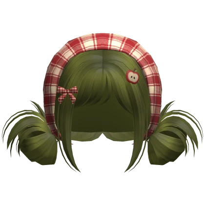 ♡ igari mori kei buns w bandana swamp green
