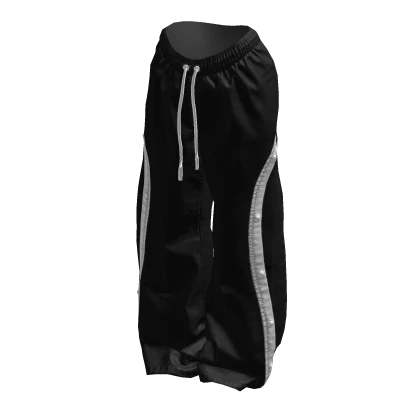 Black Baggy Striped Track Suit Pants 🫐