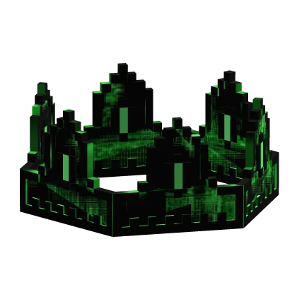 Black Overseer Green Animated Glitch 8-Bit Crown