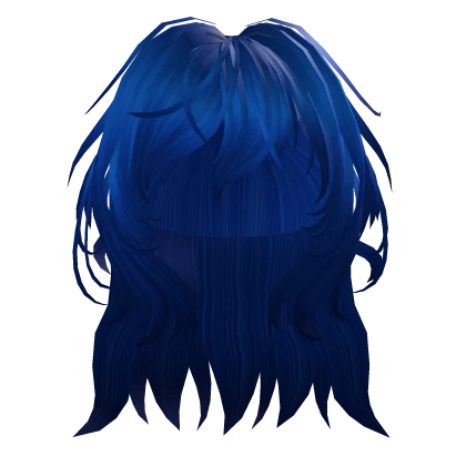Blue Long Wavy Ponytail