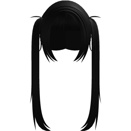 ♡꒰ cute straight jirai kei pigtails black