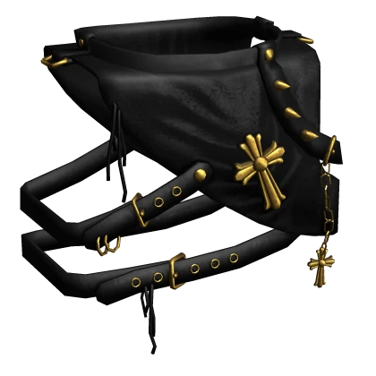 Goth Leather Chrome Harness (Gold)