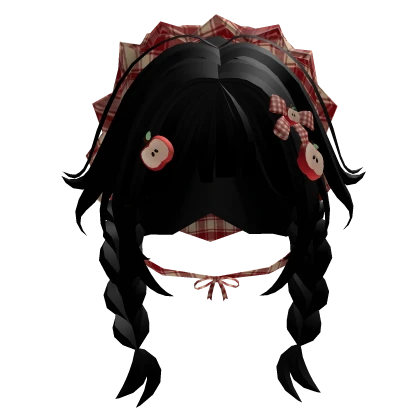 mori kei igari black shoujo red plaid bandana