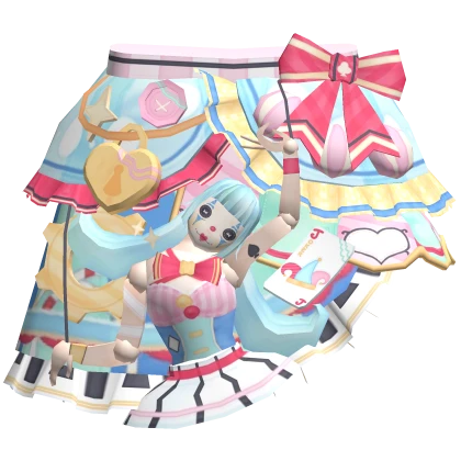 harajuku kidcore ruffled clown puppet skirt