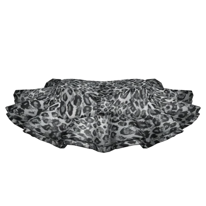 [Blush Fashion] Gyaru Grey Leopard Skirt w/Ribbon