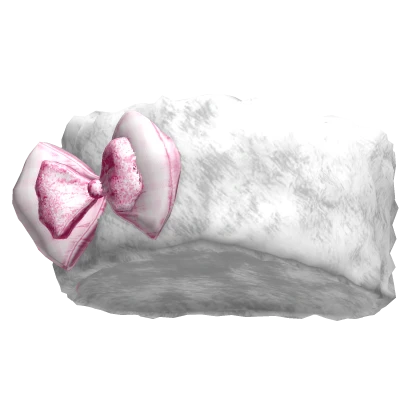 Cute Fluffy Gyaru White Fur Hat with Pink Bow