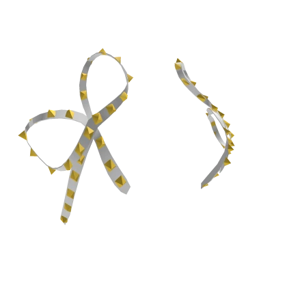 Punk Bow (White And Gold)