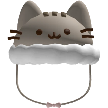 ♡ Cute Kawaii Kitty Grey Fluffy Pusheen Beanie Hat