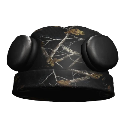 Black Camo Streetwear Beanie w/ Pod Headphones Max