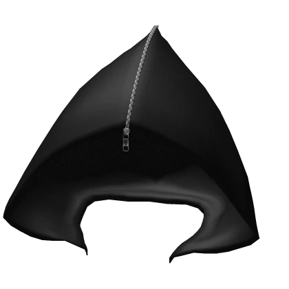 Skein Zipper Black Hood Hat