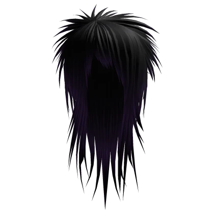 Black/Purple Long Vkei Scene Emo Hair