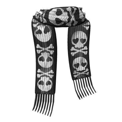 Gothic/Mall Goth Knitted Scarf | Black & White