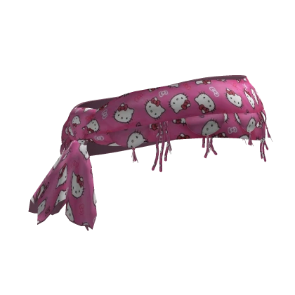 🌸Pink Y2K Kitty Headscarf Keffiyeh Turban🌸