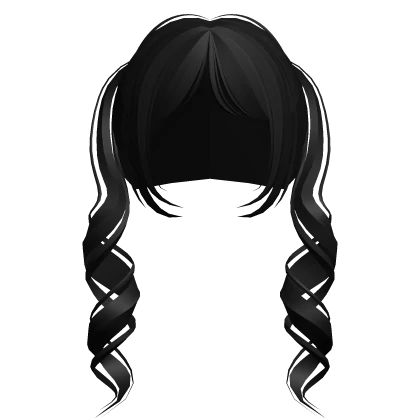 ♡ ┊ wispy cute curled pigtails in black