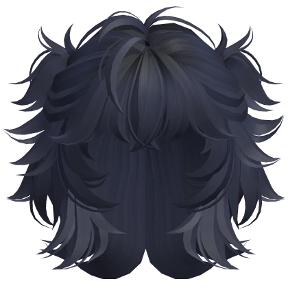 Half Up Wolf Cut Pigtails Hair (Dark Blue)