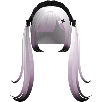 🤍 pretty pigtails + maid headband :3 purple