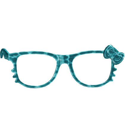 Scene Oversized Emo Kitty Glasses in Cyan Leopard