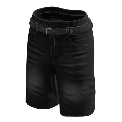 Baggy Jorts with Belt (Black)