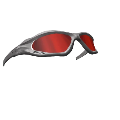 Grey Glasses Red Shades Raised 