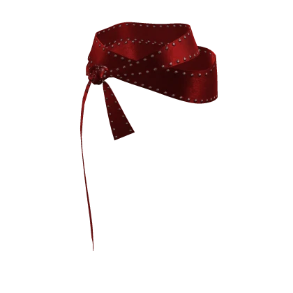 Red Studded Tied Up Belt Strap