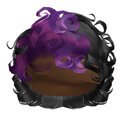 ☆ | Purple Stripe Curly Bixie Cut