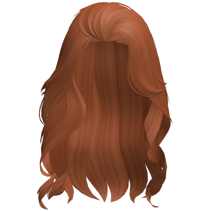 Lush Swept Wavy Hair in Ginger