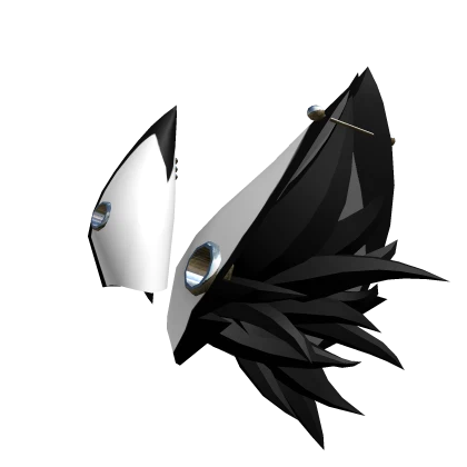 Black and White Goth Fox Ears (Higher)