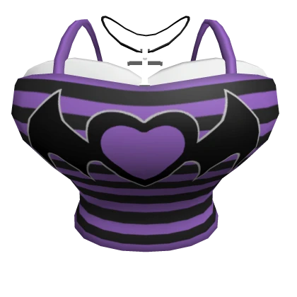 ❌Chibi Doll - Purple striped top for Halloween